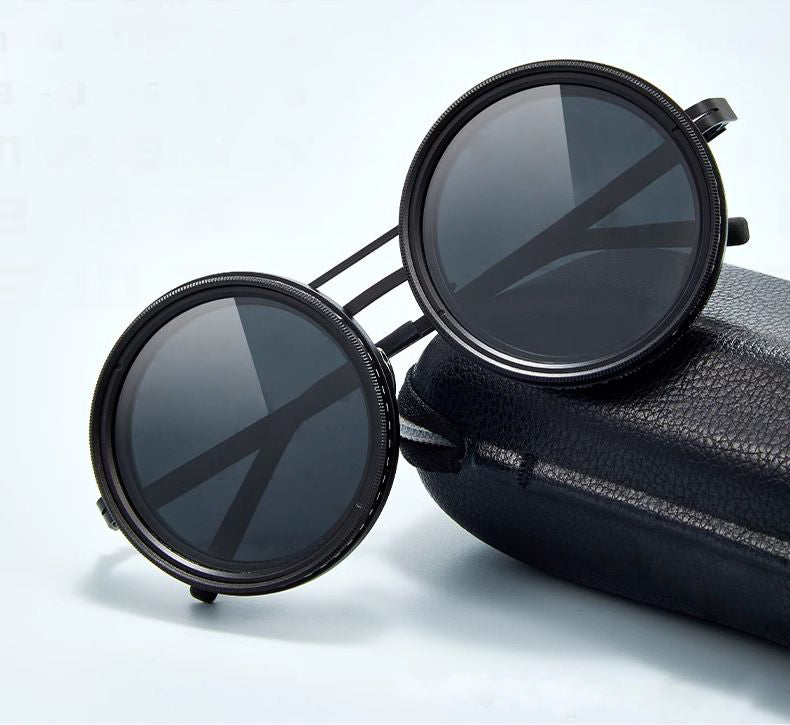 ND Steampunk Sunglasses – Adjustable Lens Darkness for Tactical & Travel Use