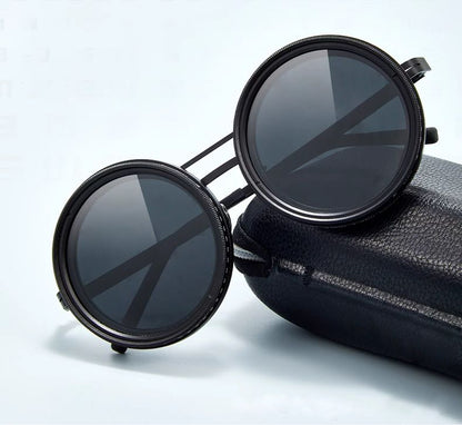 ND Steampunk Sunglasses – Adjustable Lens Darkness for Tactical & Travel Use